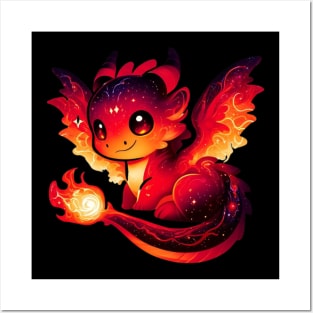 Crimson Emberwisp Hatchling Posters and Art